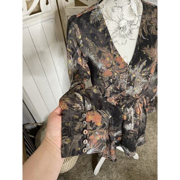 Amuse Society Midi Dress Feather Floral Dress Boho Whimsy Size Small - Picture 2 of 6